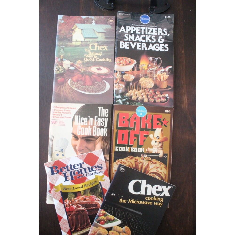Set of 6 Vintage Paperback Cookbooks